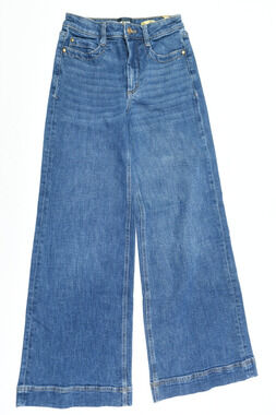 MAEVE The Jada High-Rise Wide-Leg Jeans Womens 25 Blue Cotton Stretch Denim